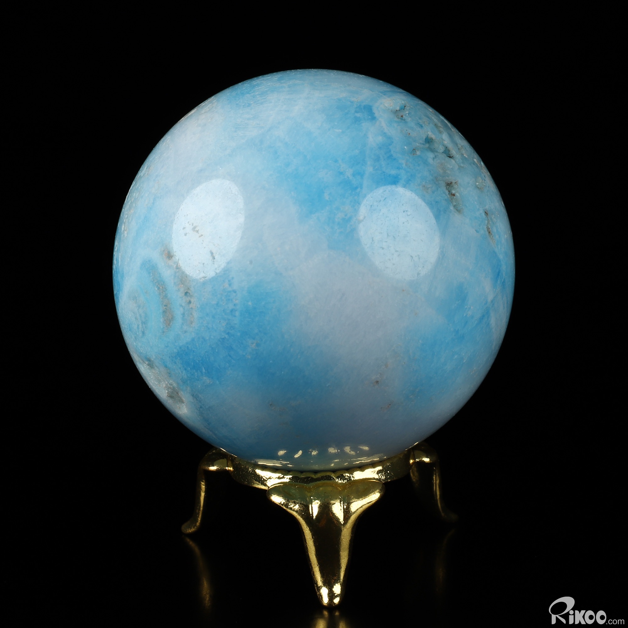2.0" Blue Aragonite Hand Carved Crystal Ball/Sphere, Crystal Healing 2.0" Blue Aragonite Hand Carved Crystal Ball/Sphere, Crystal Healing