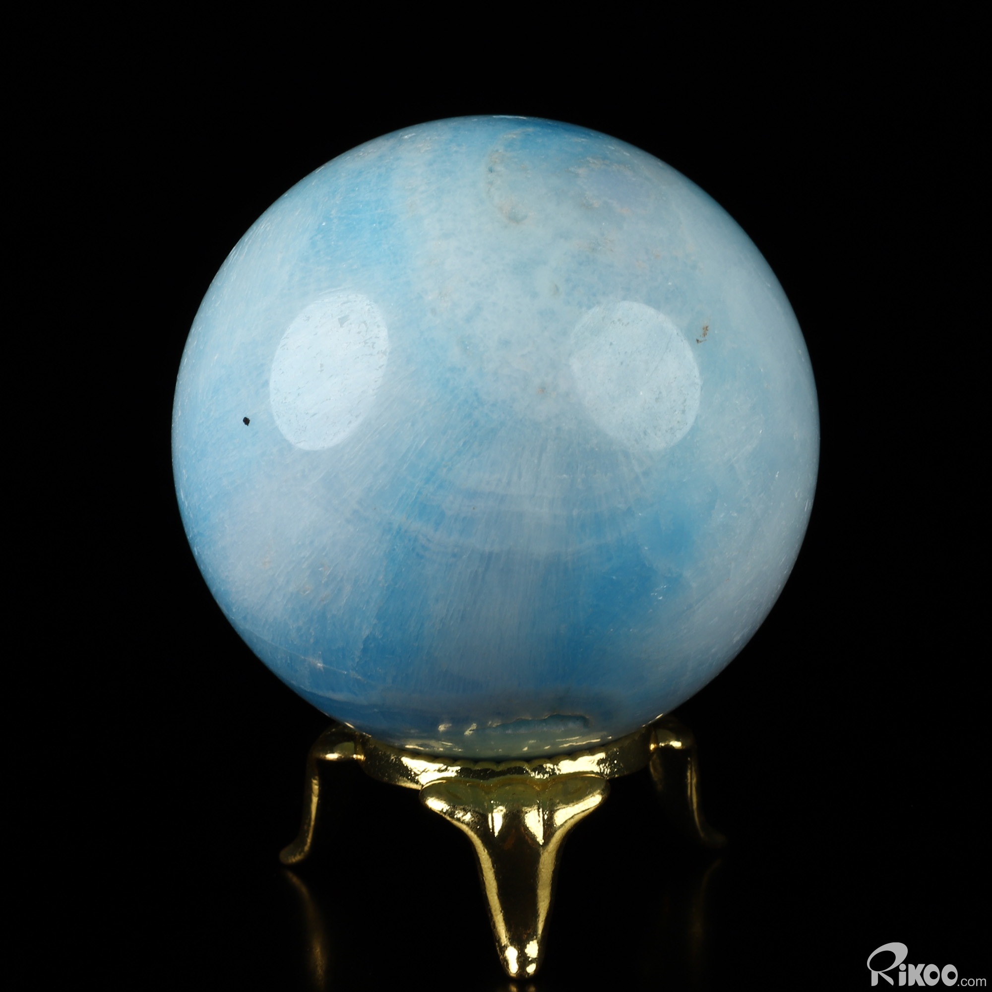 2.0" Blue Aragonite Hand Carved Crystal Ball/Sphere, Crystal Healing 2.0" Blue Aragonite Hand Carved Crystal Ball/Sphere, Crystal Healing