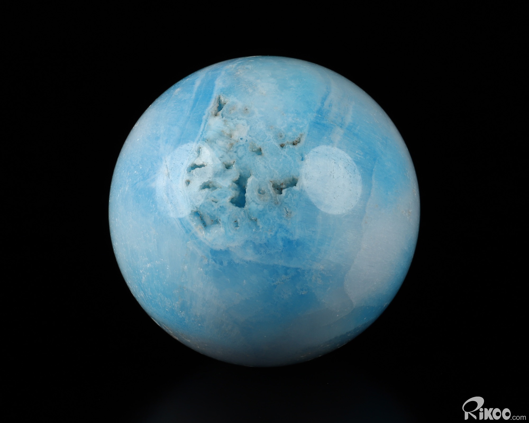 2.0" Blue Aragonite Hand Carved Crystal Ball/Sphere, Crystal Healing 2.0" Blue Aragonite Hand Carved Crystal Ball/Sphere, Crystal Healing