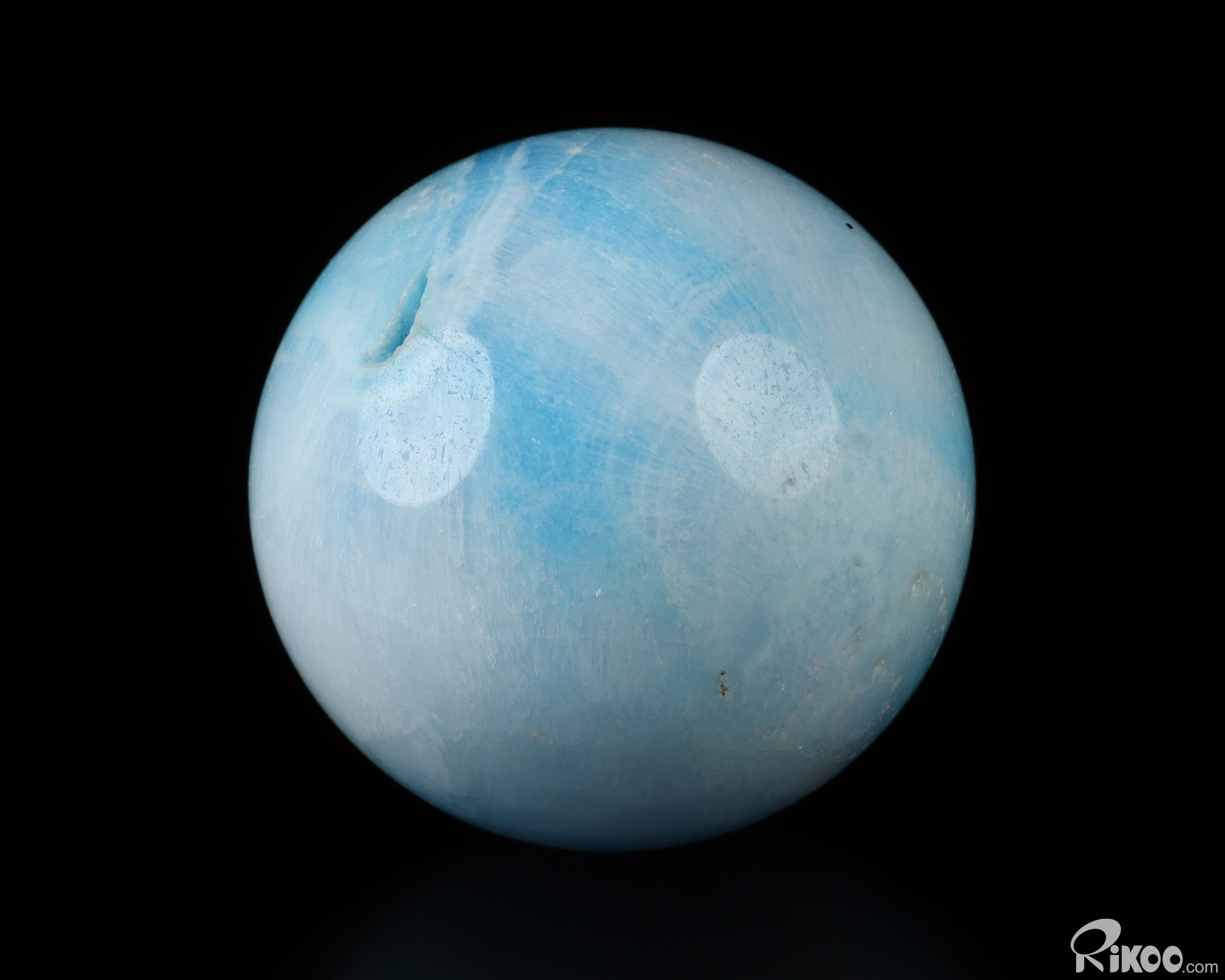 2.0" Blue Aragonite Hand Carved Crystal Ball/Sphere, Crystal Healing 2.0" Blue Aragonite Hand Carved Crystal Ball/Sphere, Crystal Healing