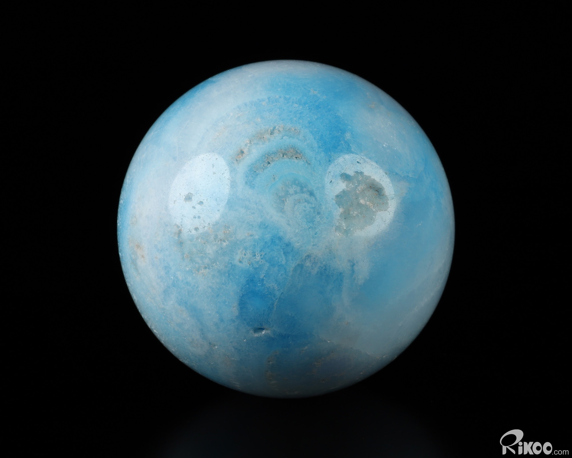 2.0" Blue Aragonite Hand Carved Crystal Ball/Sphere, Crystal Healing 2.0" Blue Aragonite Hand Carved Crystal Ball/Sphere, Crystal Healing