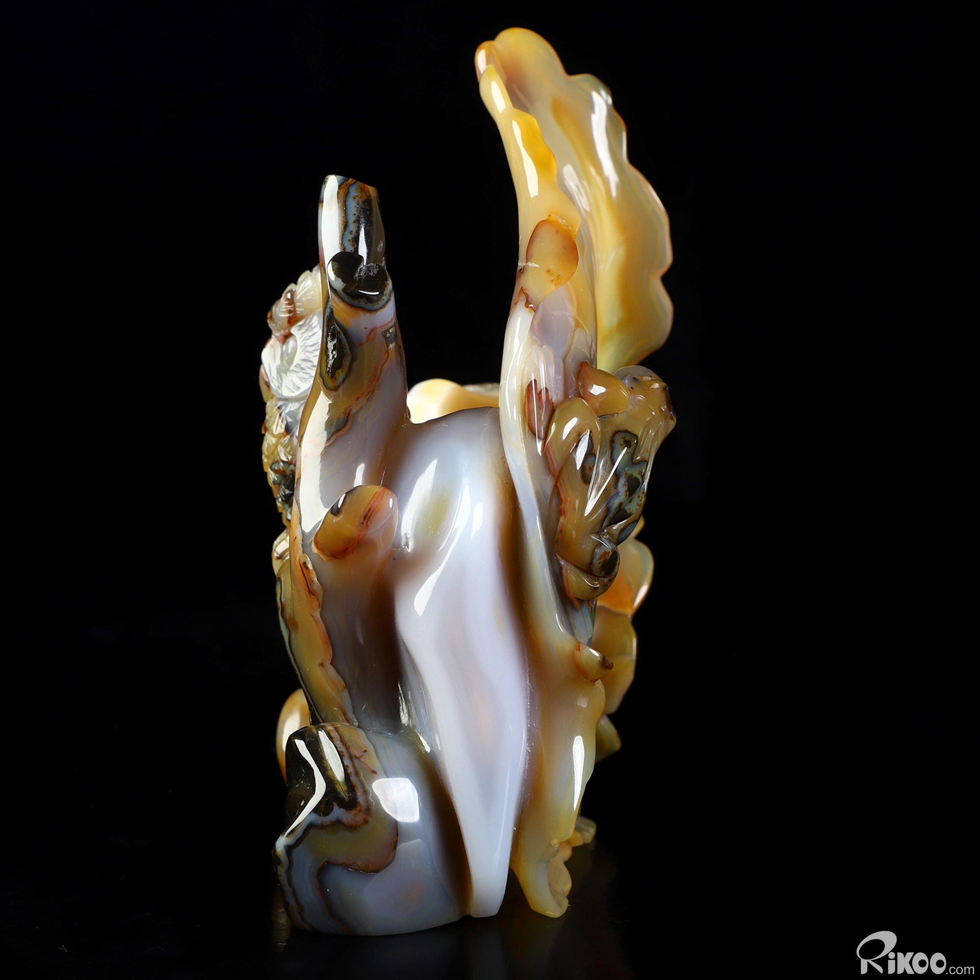 6.3" Premium Brazilian Agate Hand Carved Crystal Owl Sculpture, Crystal Healing 6.3" Premium Brazilian Agate Hand Carved Crystal Owl Sculpture, Crystal Healing