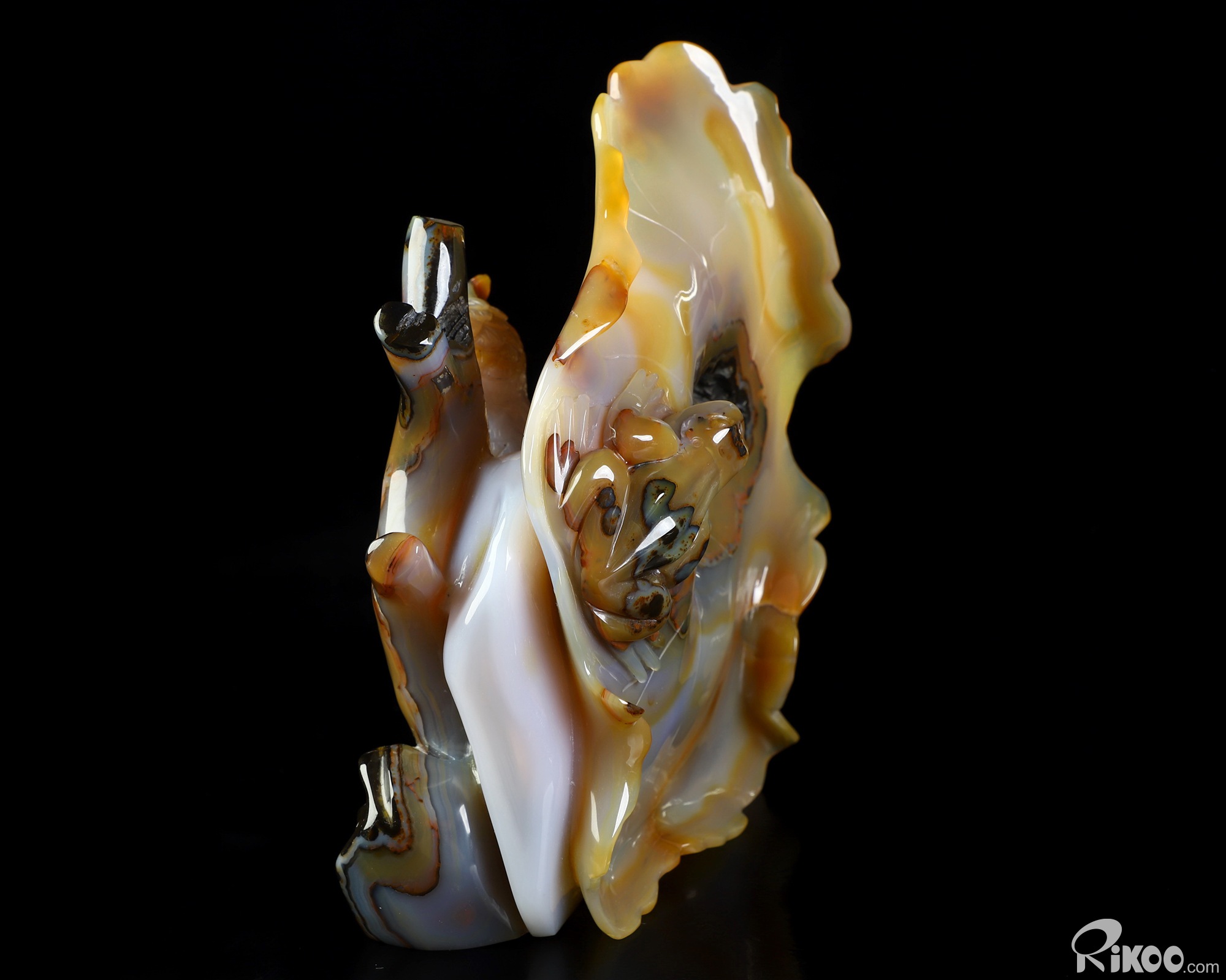 6.3" Premium Brazilian Agate Hand Carved Crystal Owl Sculpture, Crystal Healing 6.3" Premium Brazilian Agate Hand Carved Crystal Owl Sculpture, Crystal Healing