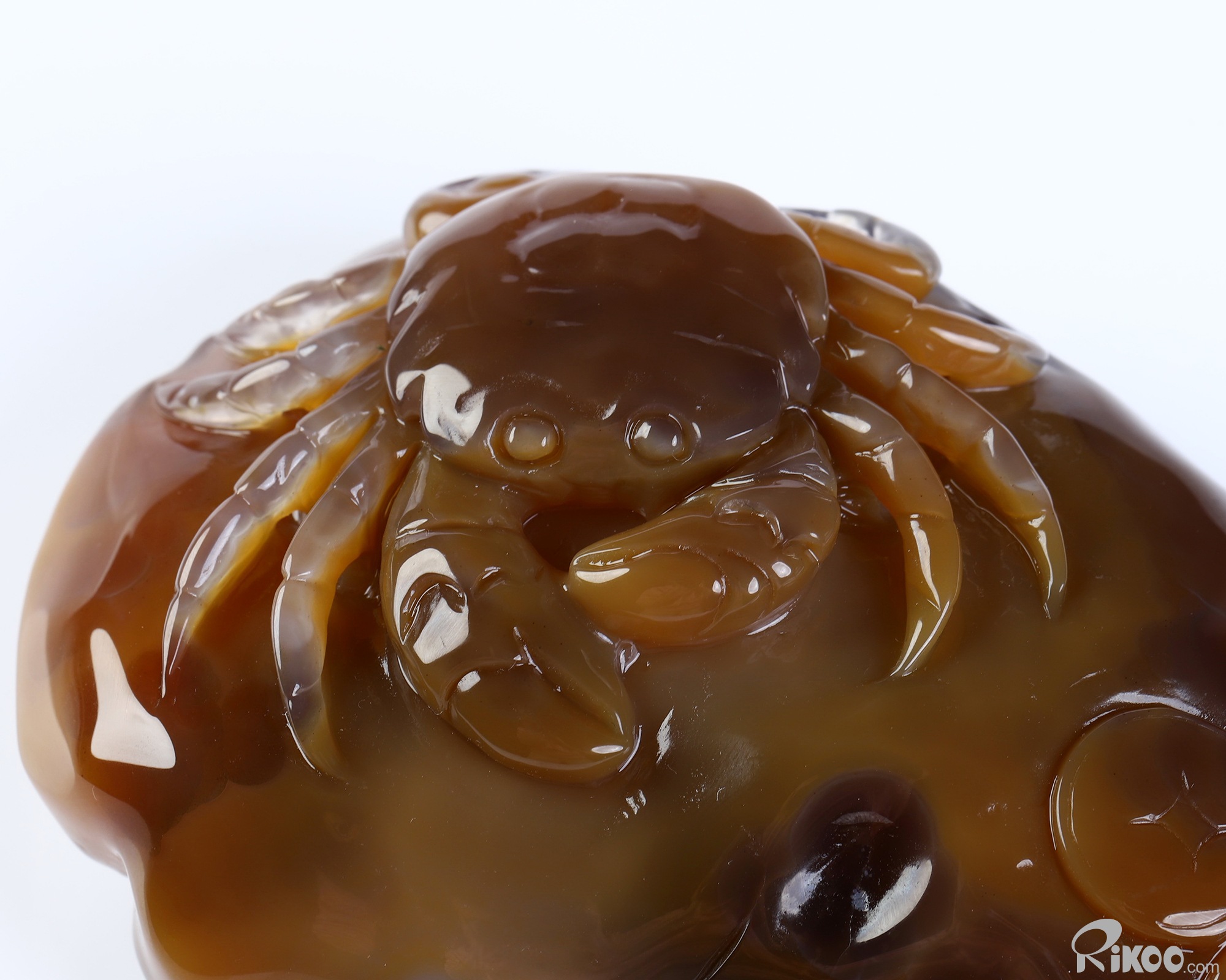 4.4" Agate Hand Carved Crystal Crab Sculpture, Crystal Healing 4.4" Agate Hand Carved Crystal Crab Sculpture, Crystal Healing