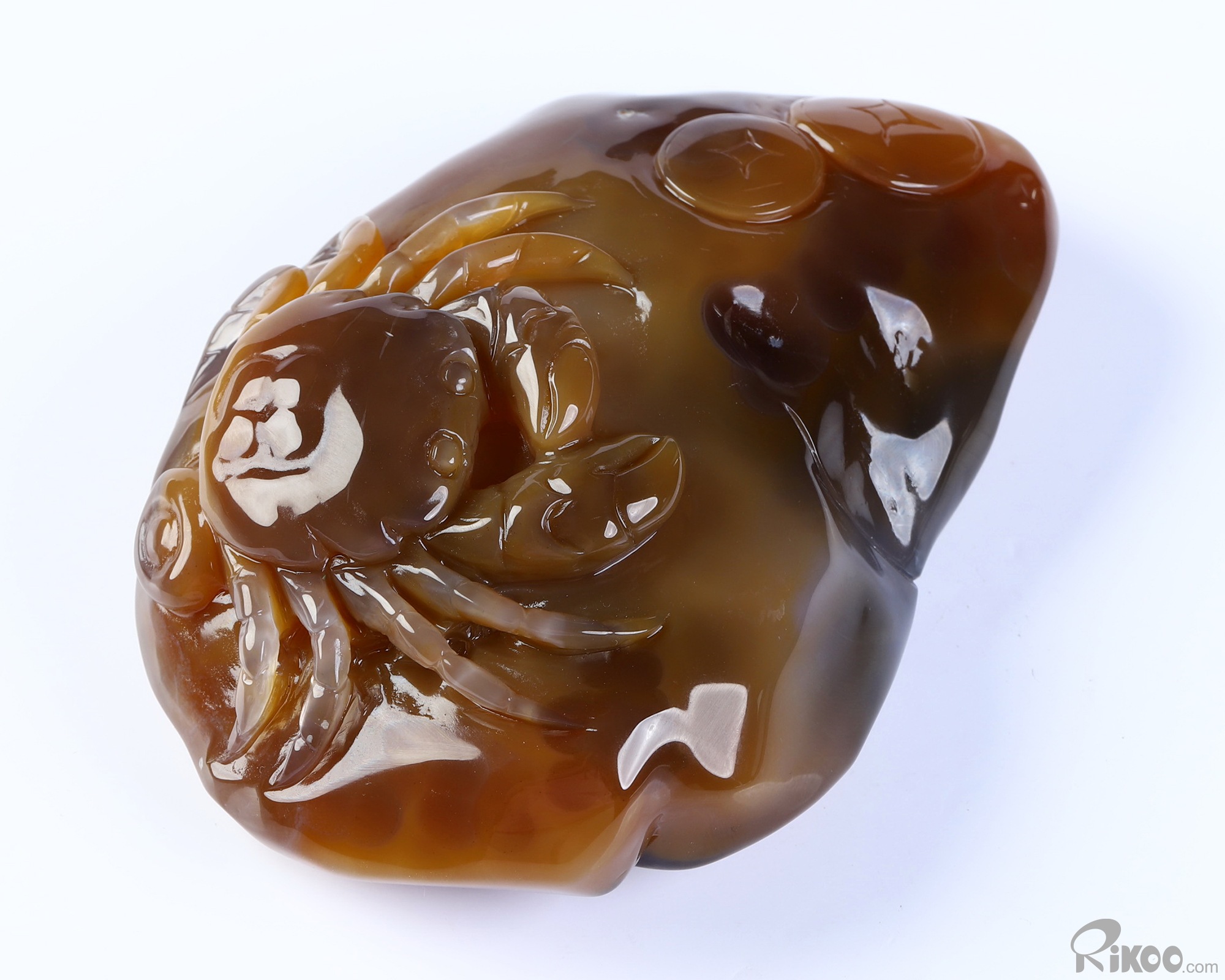 4.4" Agate Hand Carved Crystal Crab Sculpture, Crystal Healing 4.4" Agate Hand Carved Crystal Crab Sculpture, Crystal Healing