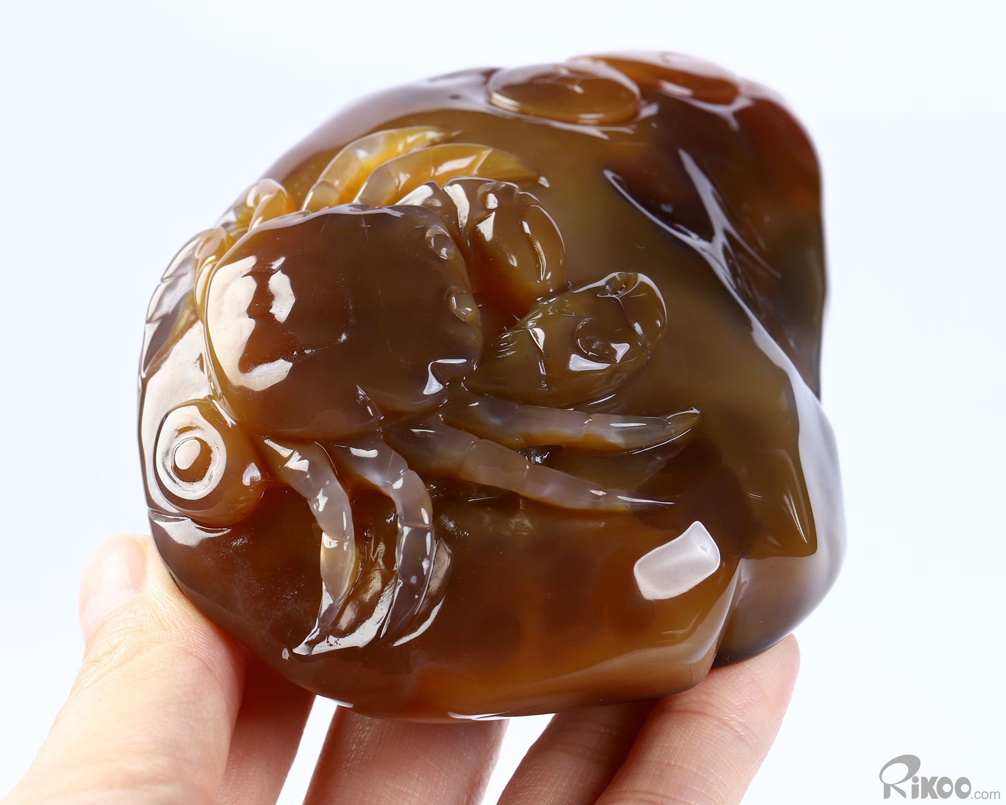 4.4" Agate Hand Carved Crystal Crab Sculpture, Crystal Healing 4.4" Agate Hand Carved Crystal Crab Sculpture, Crystal Healing