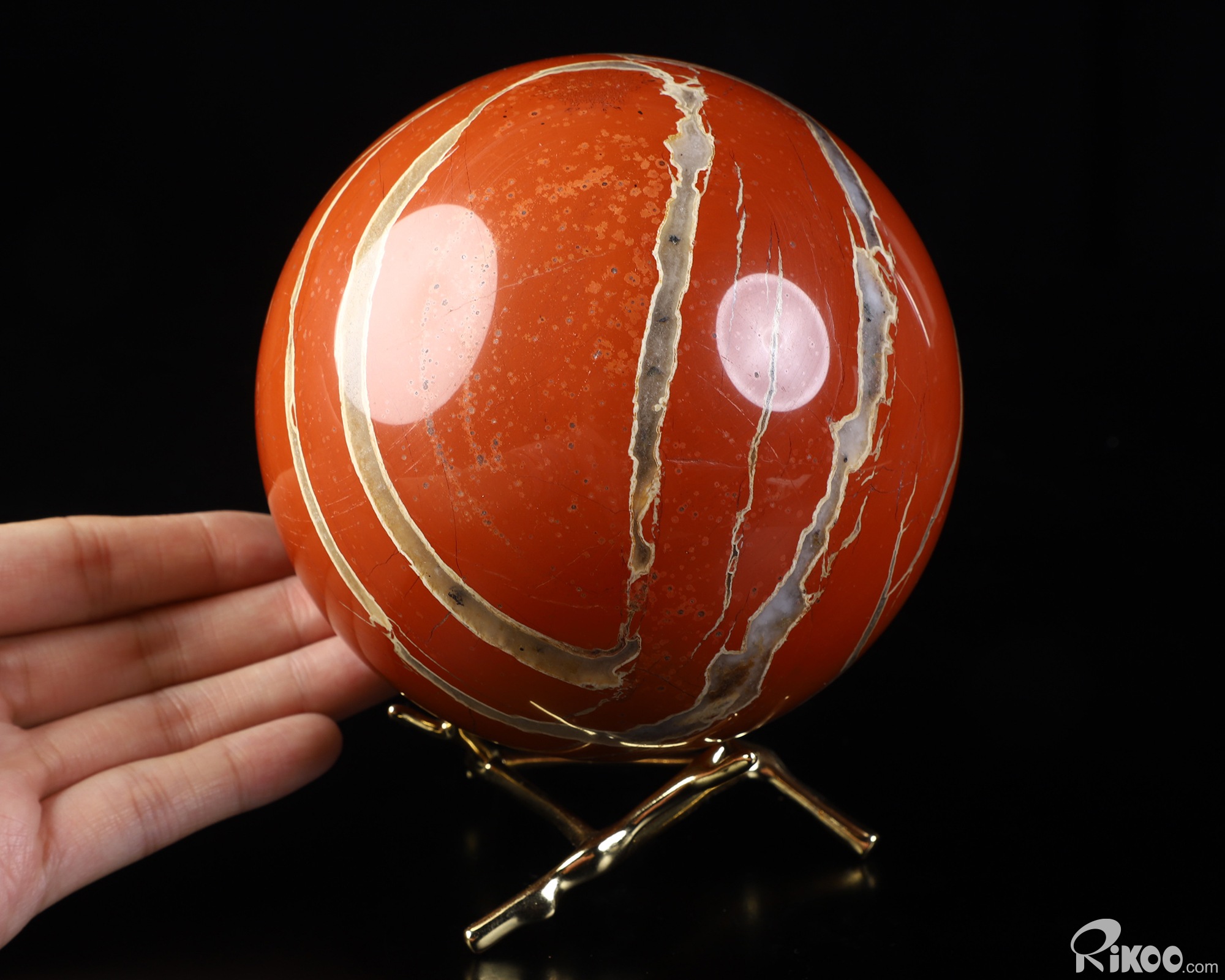 4.5" Red Jasper Hand Carved Crystal Ball/Sphere, Crystal Healing 4.5" Red Jasper Hand Carved Crystal Ball/Sphere, Crystal Healing