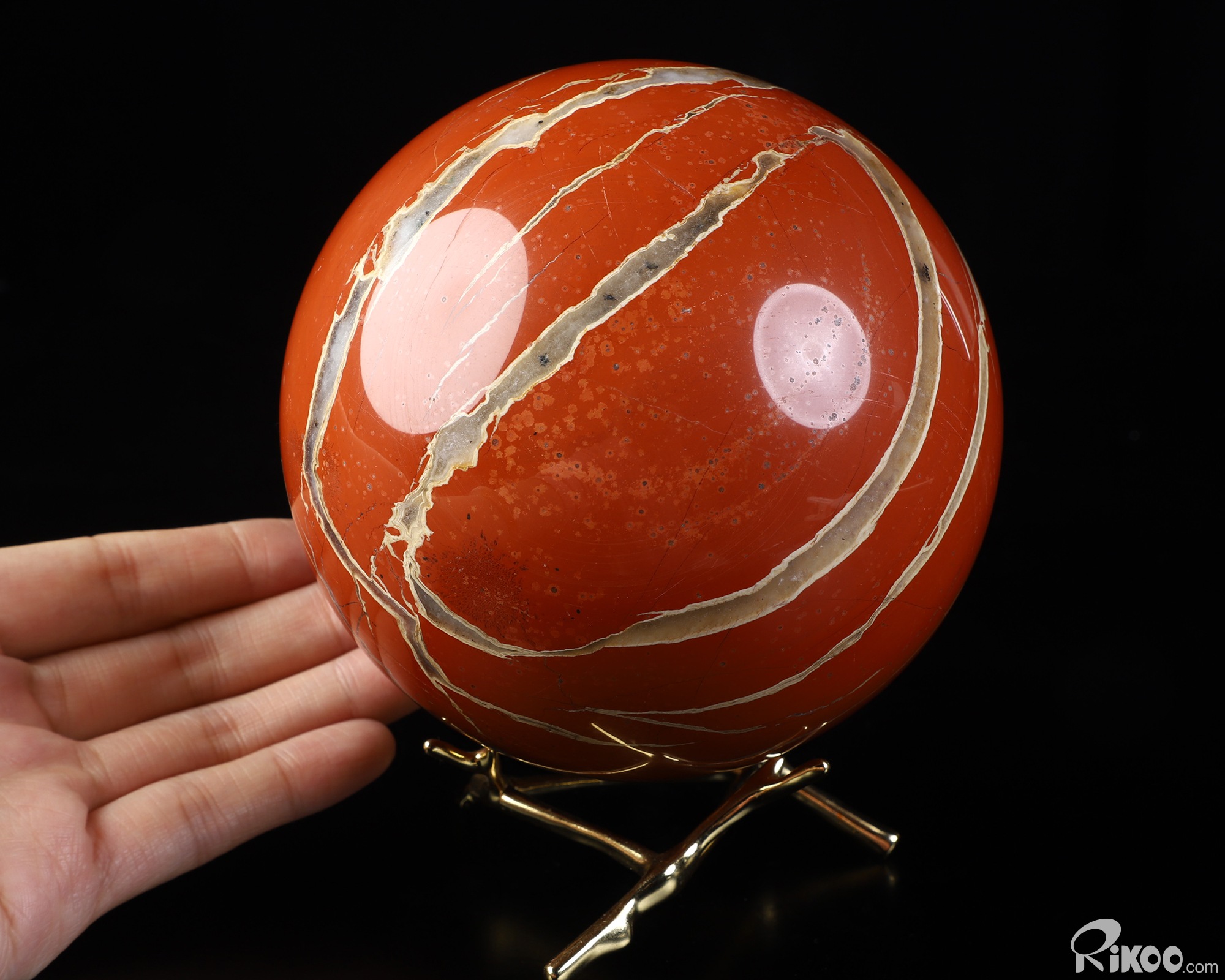 4.5" Red Jasper Hand Carved Crystal Ball/Sphere, Crystal Healing 4.5" Red Jasper Hand Carved Crystal Ball/Sphere, Crystal Healing
