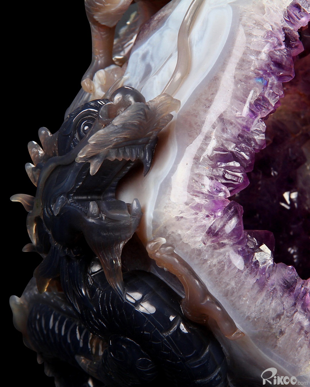 The MOST IMPRESSIVE Masterpiece: Agate Amethyst Geode Four Dragons