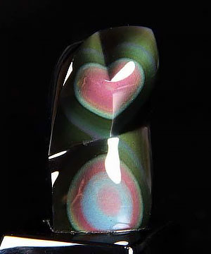 Rainbow Obsidian Carved Crystal Heart