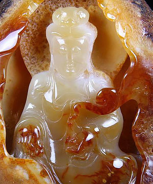 Carnelian Carved Crystal Kwan-yin Sculpture