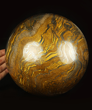 7.0" Tiger Iron Eye Hand Carved Crystal Ball/Sphere, Crystal Healing
