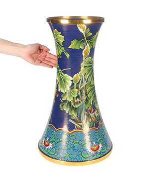 Cloisonné Vase, 22.0" Copper Handmade Vase Sculpture