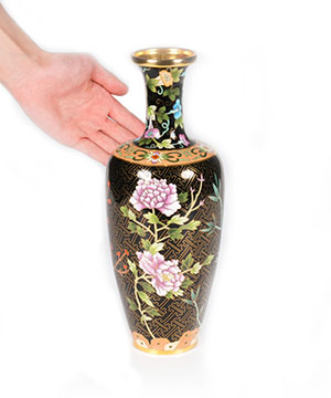 Cloisonné Vase, 10.0" Copper Handmade Vase Sculpture