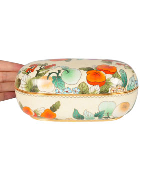 Cloisonné Tissue Box, 6.9" Copper Handmade Tissue Box Sculpture