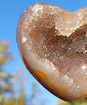 3.8" Agate Amethyst Geode Carved Crystal Heart, Crystal Healing