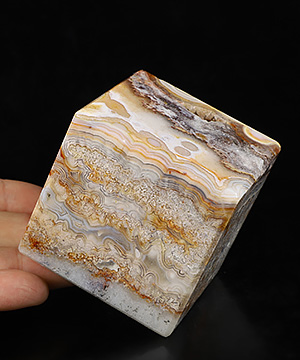 Gemstone 2.5" Red Crazy Lace Agate Hand Carved Crystal Geometric Solid Sculpture, Crystal Healing