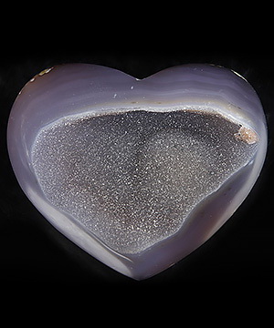 4.3" Agate Geode Carved Crystal Heart, Crystal Healing