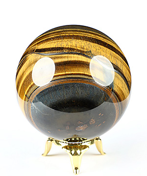 2.6" Gold Tiger's Eye Hand Carved Crystal Ball/Sphere, Crystal Healing