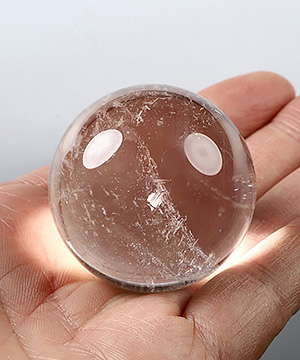 1.7" Quartz Rock Crystal Hand Carved Crystal Ball/Sphere, Crystal Healing