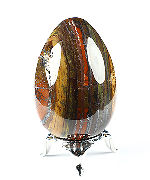 2.4" Colorful Tiger Iron Eye Hand Carved Crystal Egg, Crystal Healing