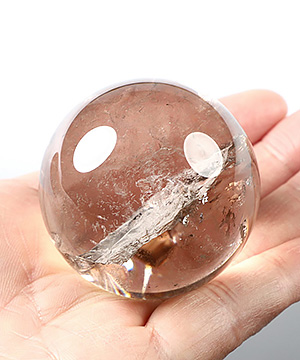 2.0" Rainbow Smoky Quartz Rock Crystal Hand Carved Crystal Ball/Sphere, Crystal Healing