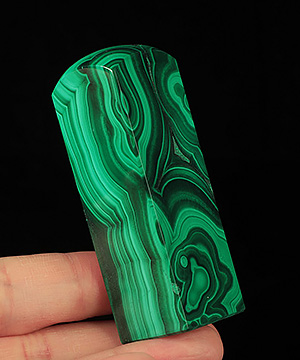 Gemstone 3.0" Malachite Hand Carved Crystal Seal, Crystal Healing