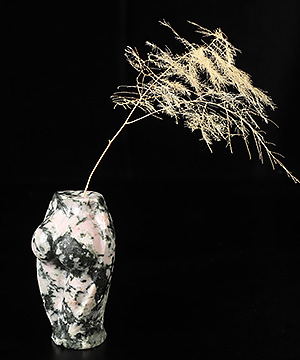 3.5" Pink Opal Hand Carved Crystal Vase Sculpture, Crystal Healing