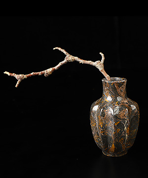 3.0" Floriated Jasper Hand Carved Crystal Vase Sculpture, Crystal Healing