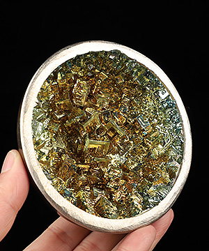 4.3" Rainbow Bismuth Ore geode Quartz Crystal Mineral Specimen Reiki Healing