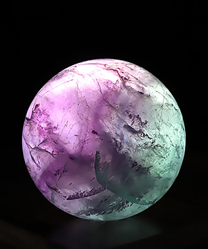 2.4" Fluorite Hand Carved Crystal Ball/Sphere, Crystal Healing