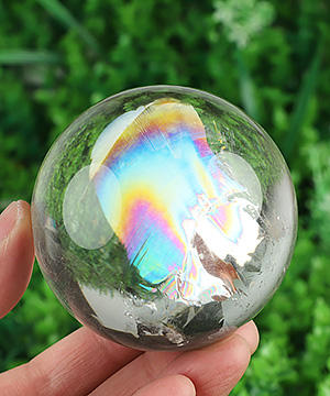 2.6" Quartz Rock Crystal Hand Carved Crystal Ball/Sphere, Crystal Healing