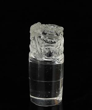 2.6" Quartz Rock Crystal Hand Carved Crystal Dragon Seal Sculpture, Crystal Healing