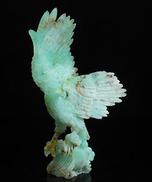 7.3" Chrysoprase Hand Carved Crystal Eagle Sculpture, Crystal Healing