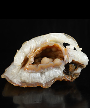 7.1" Agate Geode Hand Carved Crystal Leopard Sculpture, Crystal Healing
