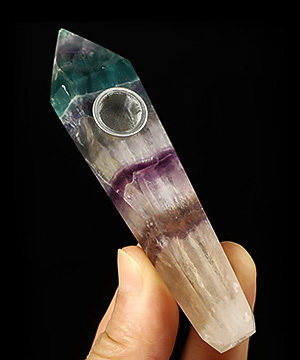 Rainbow 4.2" Fluorite Smoking Pipe Crystal