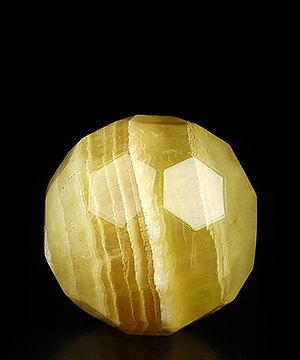 2.0" Faceted Orange Fluorite Hand Carved Crystal Ball/Sphere, Crystal Healing