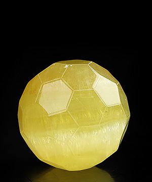 2.0" Faceted Orange Fluorite Hand Carved Crystal Ball/Sphere, Crystal Healing