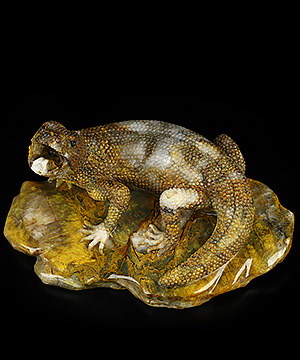 Gila Monster! 8.3" New Pietersite Hand Carved Crystal Lizard Sculpture, Crystal Healing