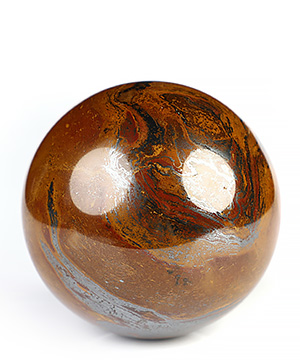 2.0" Colorful Tiger Iron Eye Hand Carved Crystal Ball/Sphere, Crystal Healing