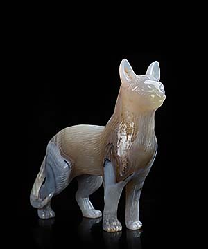 3.9" Premium Brazilian Agate Hand Carved Crystal Cat Sculpture, Crystal Healing