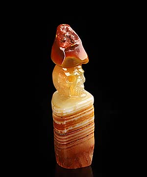 2.2" Gobi Agate Hand Carved Crystal Skull Sculpture, Crystal Healing