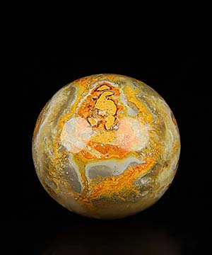 Gemstone 2.0" Bumble Bee Jasper Hand Carved Crystal Ball/Sphere, Crystal Healing