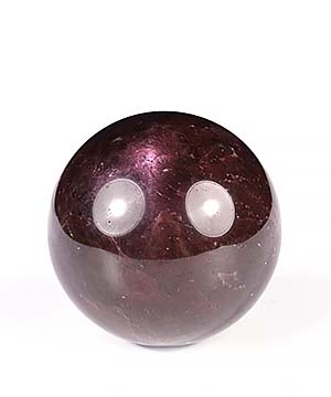 1.7" Bohemia Garnet Hand Carved Crystal Ball/Sphere, Crystal Healing