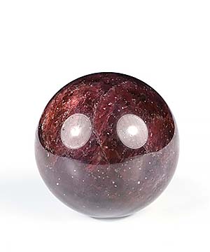 1.7" Red Corundum Hand Carved Crystal Ball/Sphere, Crystal Healing