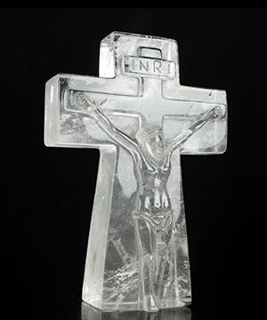 Light of Grace - 8.1" Quartz Rock Crystal Hand Carved Crystal Crucifix/Jesus Sculpture, Crystal Healing