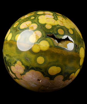 5.3" Ocean Jasper Hand Carved Crystal Ball/Sphere, Crystal Healing