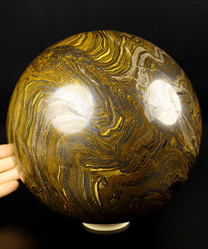 7.1" Tiger Iron Eye Hand Carved Crystal Ball/Sphere, Crystal Healing