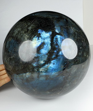8.5" Labradorite Hand Carved Crystal Ball/Sphere, Crystal Healing