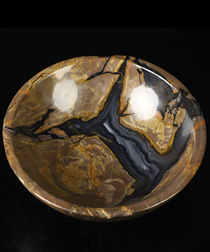 6.3" Dinosaur Egg Agate Hand Carved Crystal Bowl, Crystal Healing